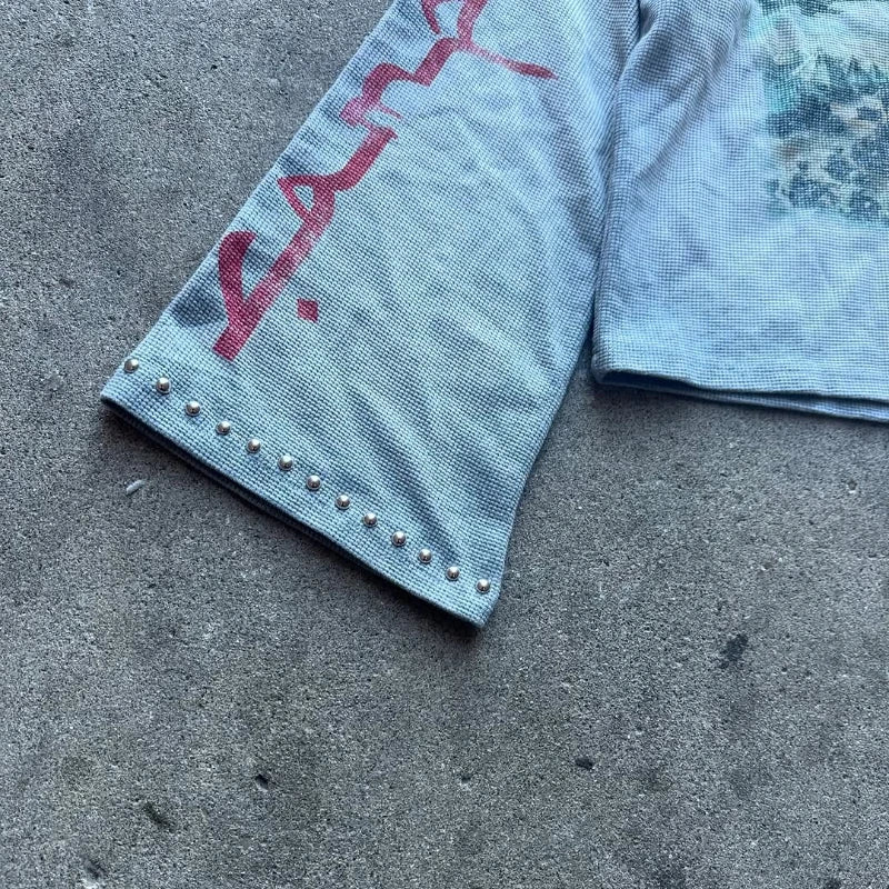 Oversized Printed Rhinestone Tops