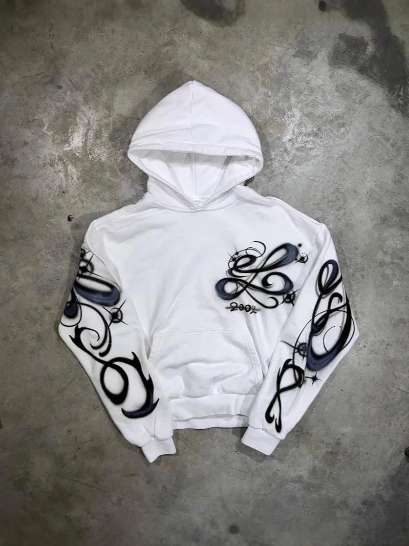 Women’s Hip Hop Letter Print Zip‑Up Hoodie