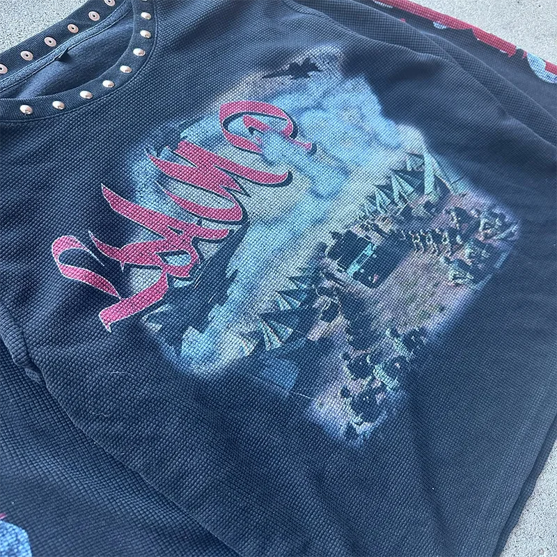 Oversized Printed Rhinestone Tops