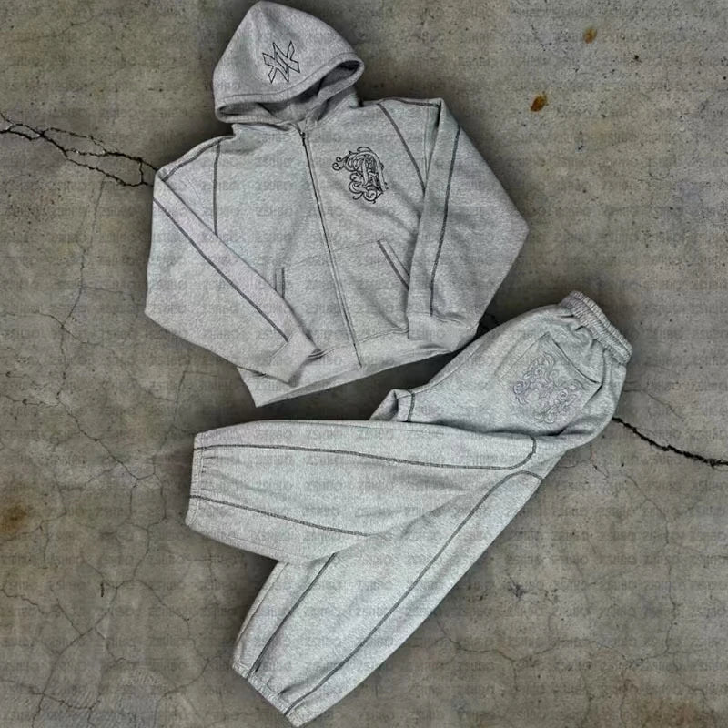 Men’s Hip Hop Abstract Hoodie Co‑ords