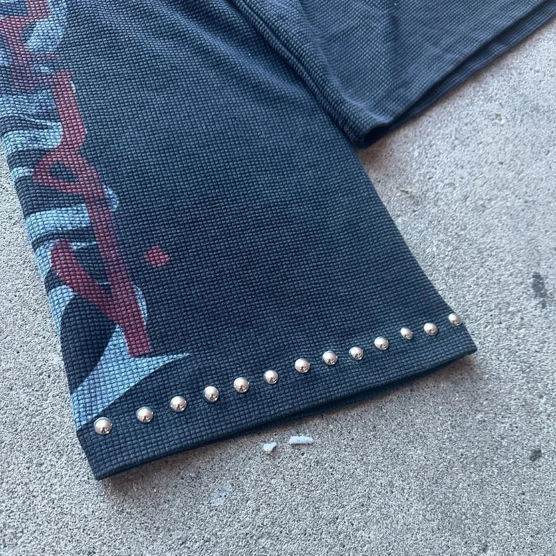 Oversized Printed Rhinestone Tops