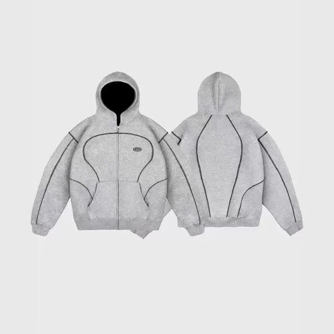 Men’s Hip Hop Hoodie & Co‑ords – Cotton/Polyester, Zipper, Full Sleeve, Print Design