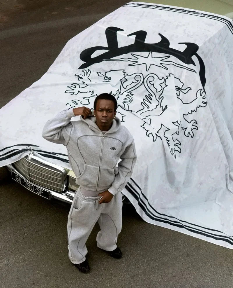 Men’s Hip Hop Hoodie & Co‑ords – Cotton/Polyester, Zipper, Full Sleeve, Print Design