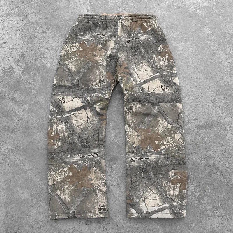 Camouflage Pattern Print Baggy Trousers