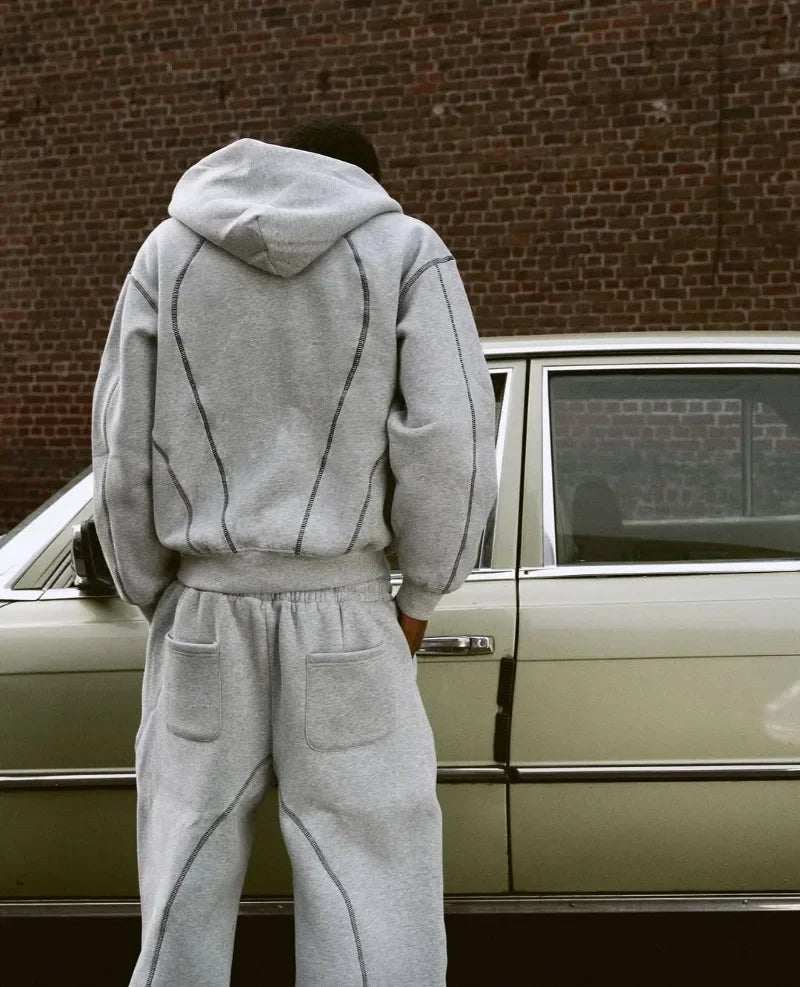 Men’s Hip Hop Hoodie & Co‑ords – Cotton/Polyester, Zipper, Full Sleeve, Print Design