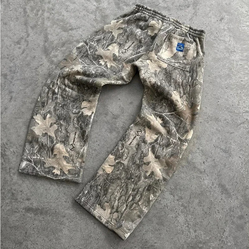 Camouflage Pattern Print Baggy Trousers