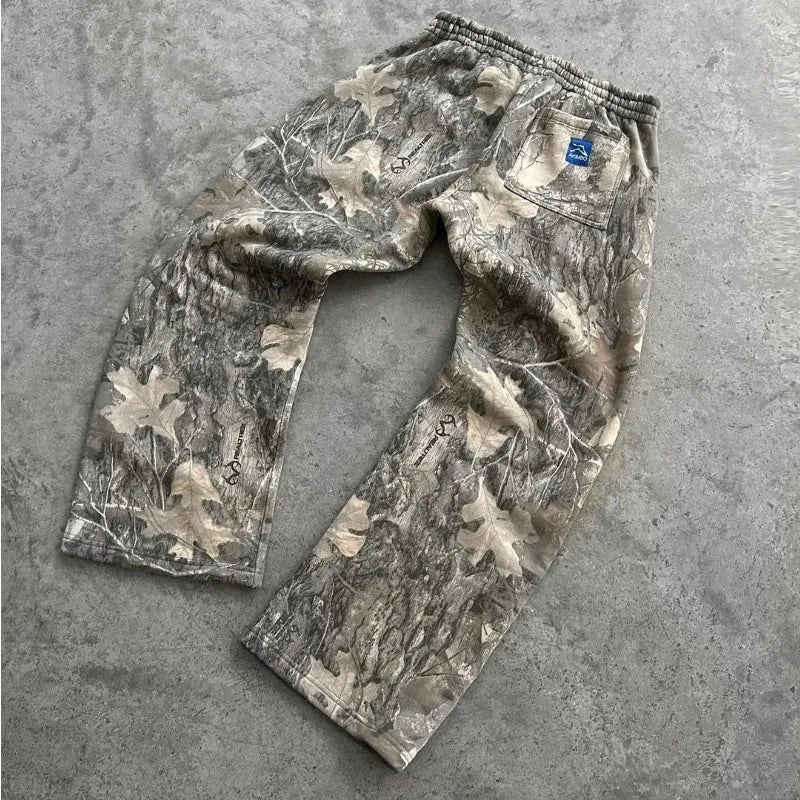 Camouflage Pattern Print Baggy Trousers