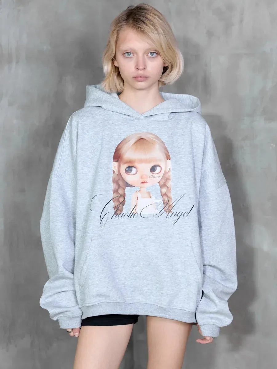 Women’s Vintage Cartoon Zip‑Up Hoodie